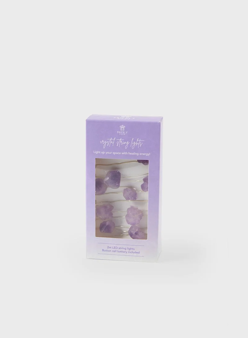 Prickly Pear Amethyst Crystal String Lights
