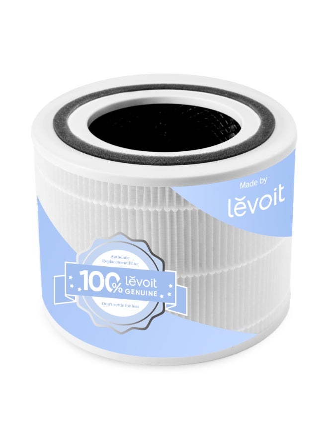 LEVOIT Core 300 Air Purifier Replacement Filter, 3-in-1 HEPA, High-Efficiency Activated Carbon, Core300-RF, 1 Pack, White - Image 1
