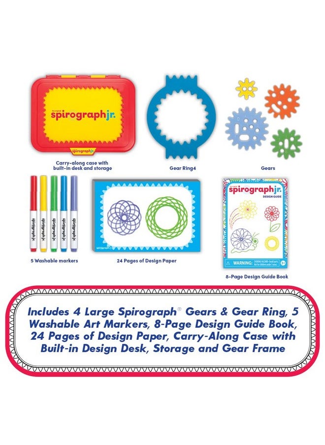 Spirograph Spirograph Jr. - Jumbo Sized Gears Classic Retro Toy For Spiral Drawing Art Design Toy Kit for Smaller Hands - For Kids Ages 3 and Up  - Image 3