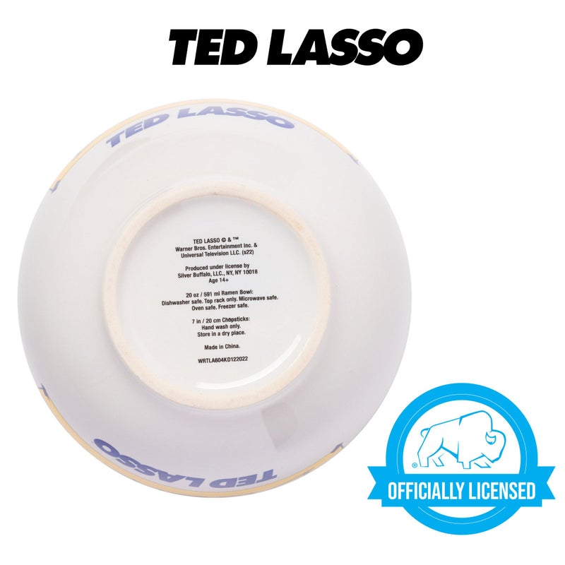 Silver Buffalo Silver Buffalo Ted Lasso Believe Ceramic Ramen Noodle Rice Bowl with Chopsticks  Microwave Safe  20 Ounces  - Image 4