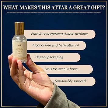DUKHNI White Musk Attar Oil by Dukhni Arabic perfume oils for men and women 30ml Pure musky attar roll on perfume alcohol free mild scent Eid Ramadan Umrah Gifts Hampers Vegan Islamic Fragrances - Image 5