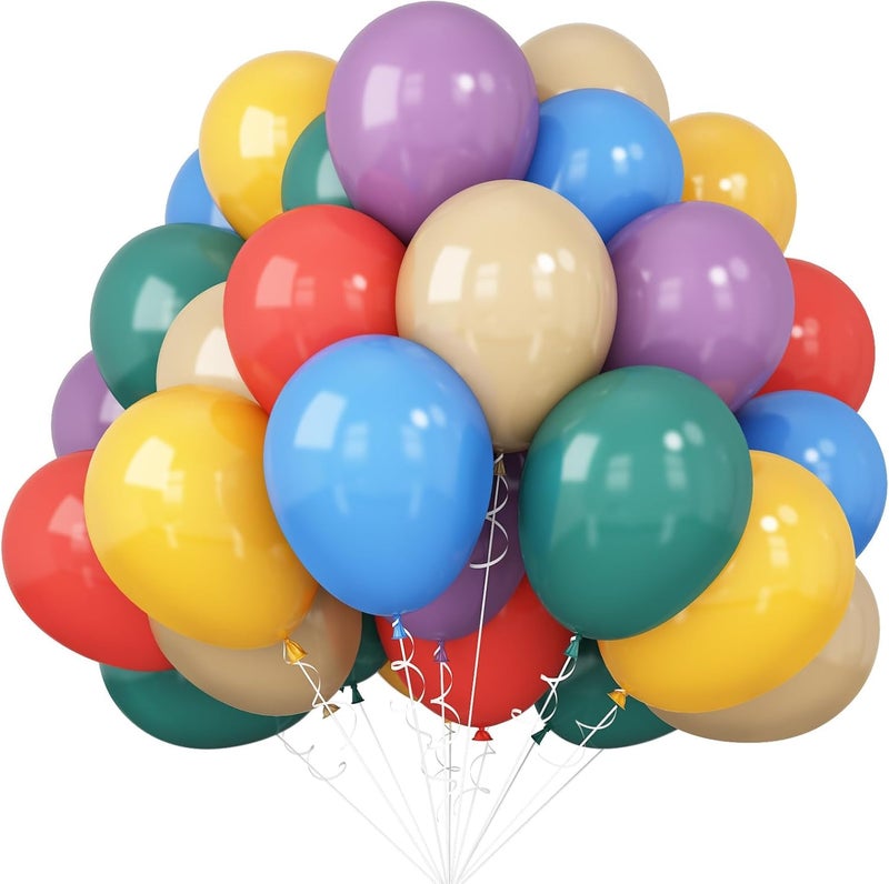 Isndare Colorful Balloons Rainbow Assorted Color Latex Balloons Set 60pcs 12inch Blush Blue Nude Light Purple Orange Yellow Helium Mixed Colored Balloon Boho Birthday Party Decoration Here Comes the Son - Image 1