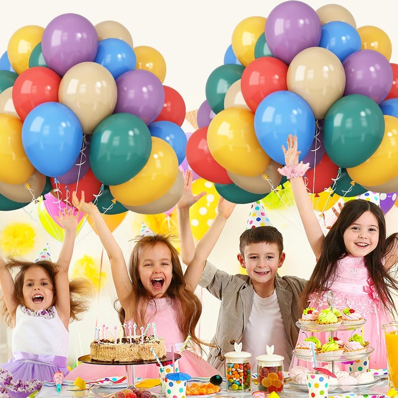Isndare Colorful Balloons Rainbow Assorted Color Latex Balloons Set 60pcs 12inch Blush Blue Nude Light Purple Orange Yellow Helium Mixed Colored Balloon Boho Birthday Party Decoration Here Comes the Son - Image 5
