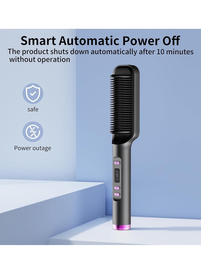 Generic 2in1 Hair Straightener Brush, Hair Iron with Built-in Comb Perfect for Professional Salon at Home travel Dual Heat Settings， One Step Hair Styler For All Hair Types，Professional Powerful Ceramic Tourmaline Ionic Hot   Brush  - Image 3