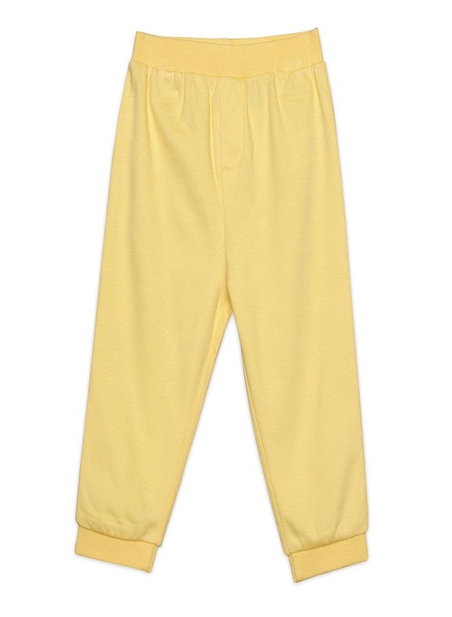 miniklub Cotton Solid & Striped Knit Bottoms,Pack of 2,White & Yellow(0-3M) - Image 4