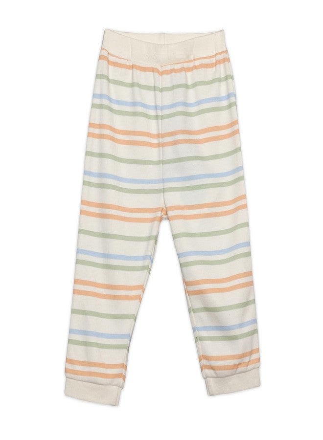 miniklub Cotton Solid & Striped Knit Bottoms,Pack of 2,White & Yellow(0-3M) - Image 3