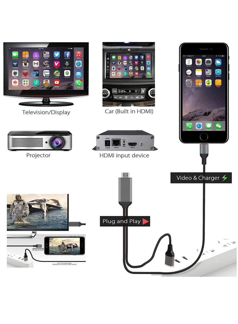 Ntech Video Cable For iPhone 14 13 12 11 Pro Max iPad mini Lighting to HDMI-compatible TV Projector Digital AV Adapter Converter 4K HD - Image 3