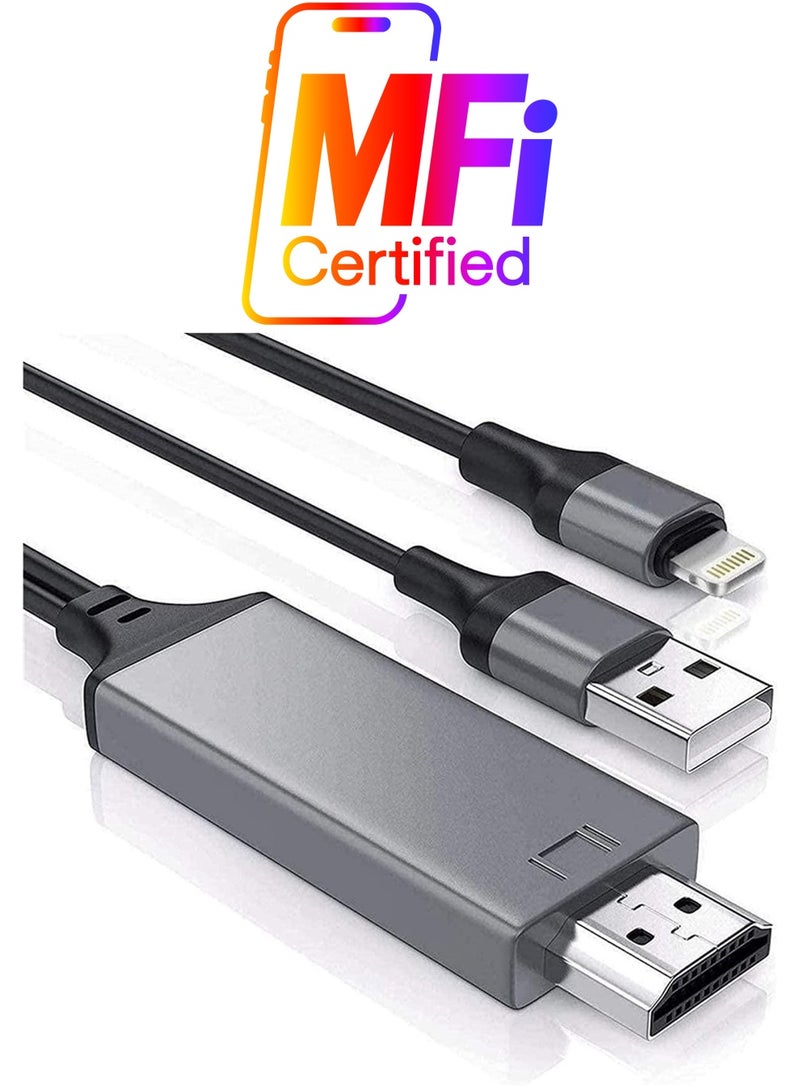 Ntech Video Cable For iPhone 14 13 12 11 Pro Max iPad mini Lighting to HDMI-compatible TV Projector Digital AV Adapter Converter 4K HD - Image 1