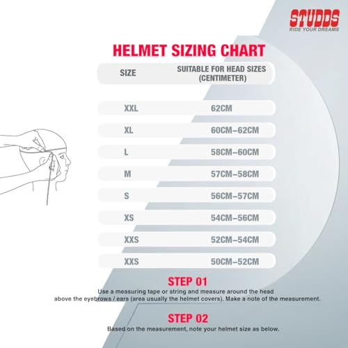 STUDDS Vogue ISI Certified Open Face Motorcycle Helmet for Men and Women with Clear Visor - Image 3