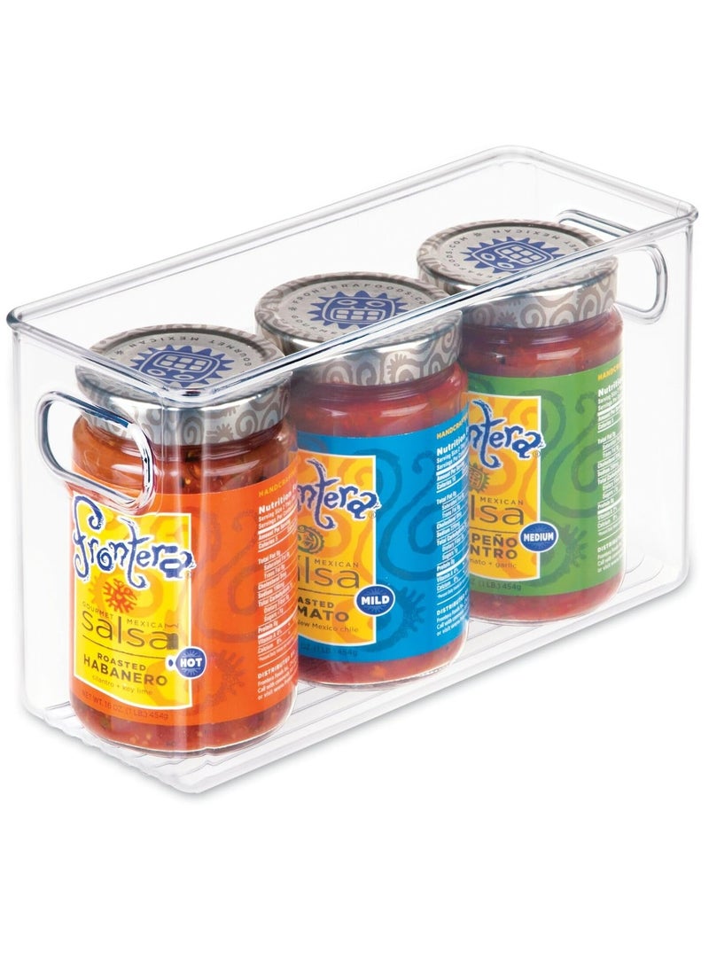 إسكدنيا حوضيات تنظيم الخزانة المظلمة مصنوعة من البلاستيك الشفاف، حوضيات تخزين الطعام مع مقبض للثلاجة، الخزانة، المطبخ. - Image 1