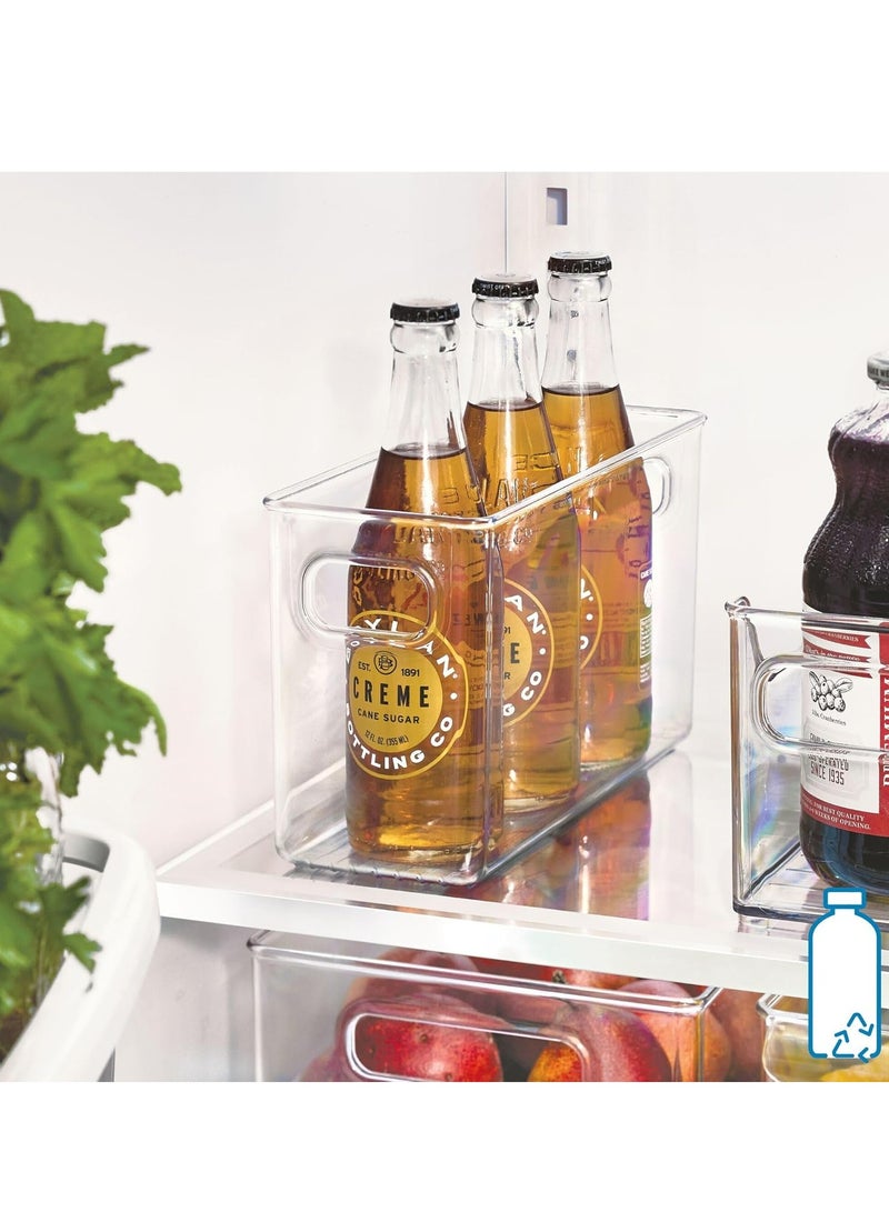 إسكدنيا حوضيات تنظيم الخزانة المظلمة مصنوعة من البلاستيك الشفاف، حوضيات تخزين الطعام مع مقبض للثلاجة، الخزانة، المطبخ. - Image 5