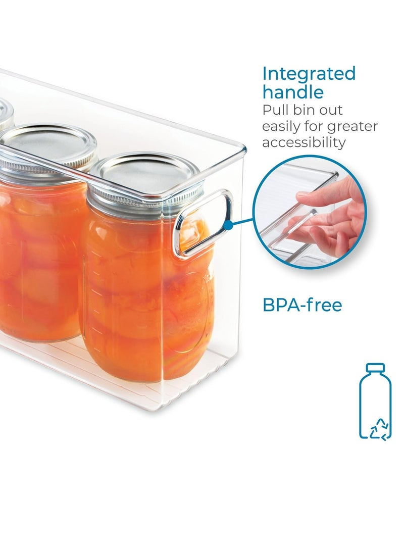 إسكدنيا حوضيات تنظيم الخزانة المظلمة مصنوعة من البلاستيك الشفاف، حوضيات تخزين الطعام مع مقبض للثلاجة، الخزانة، المطبخ. - Image 3