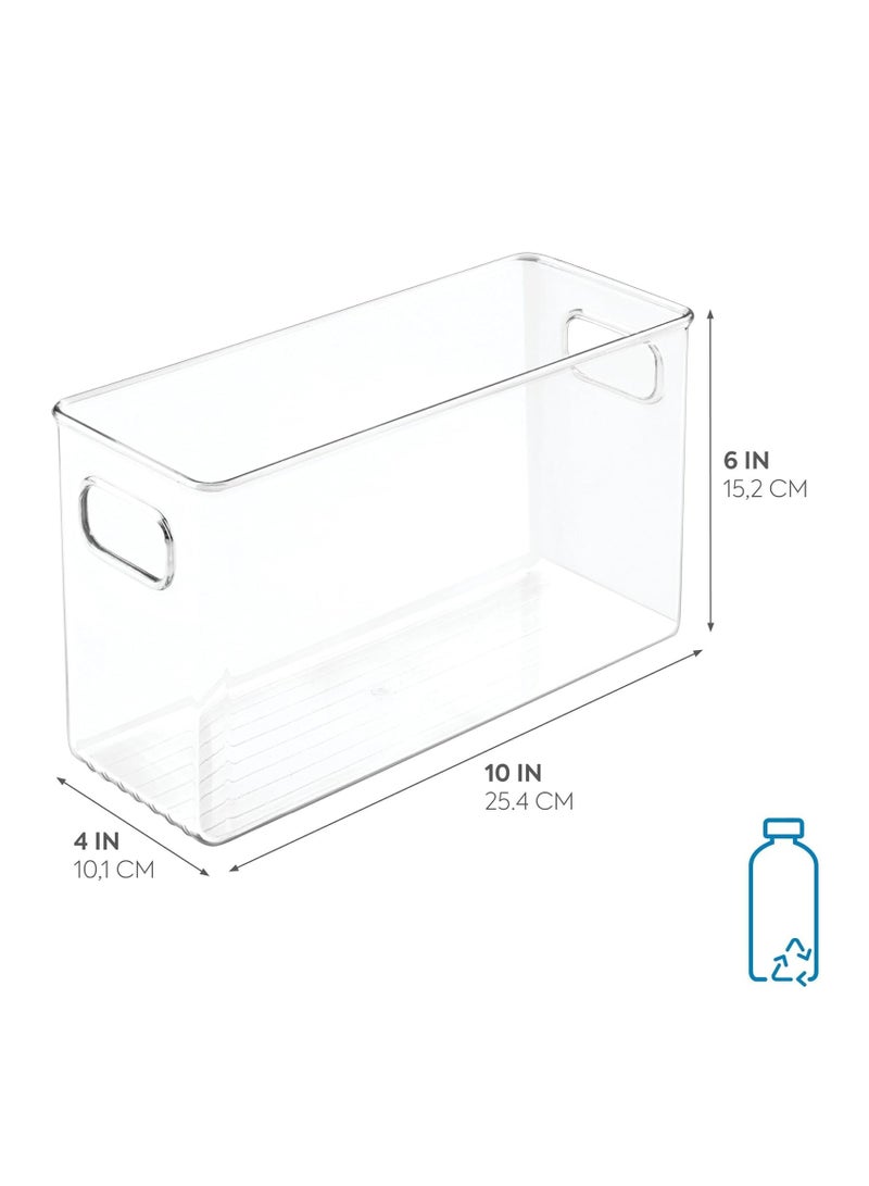 إسكدنيا حوضيات تنظيم الخزانة المظلمة مصنوعة من البلاستيك الشفاف، حوضيات تخزين الطعام مع مقبض للثلاجة، الخزانة، المطبخ. - Image 2