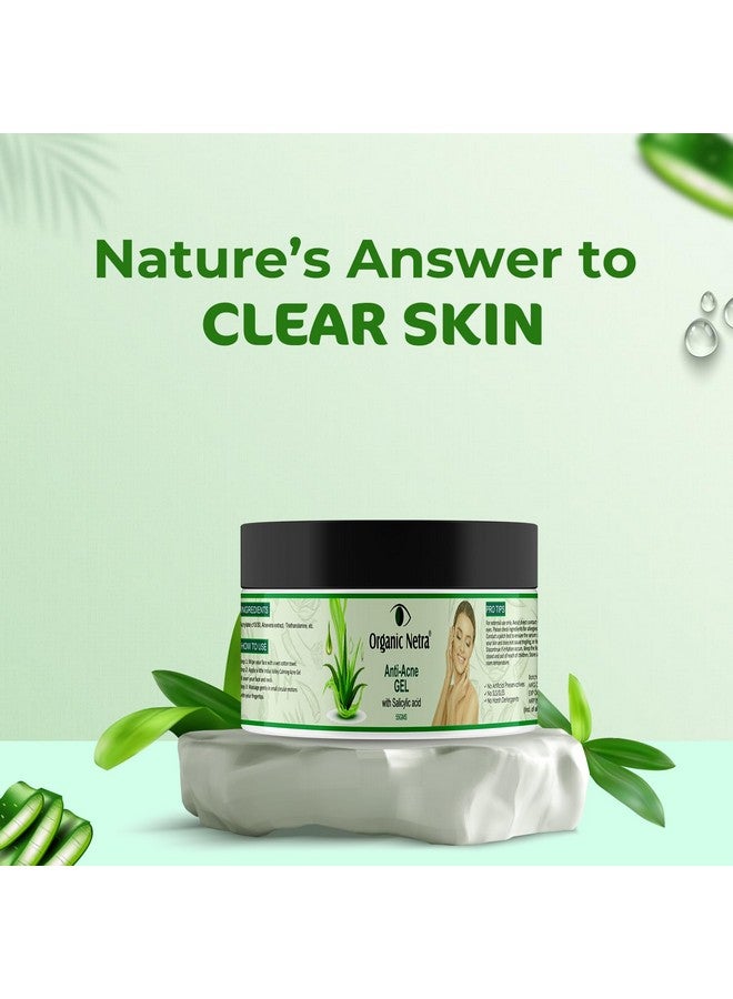 Organic Netra Anti-Acne Gel with Salicylic Acid & Aloe Vera, Natural Acne Treatment & Skin Hydration (55g) - Image 2