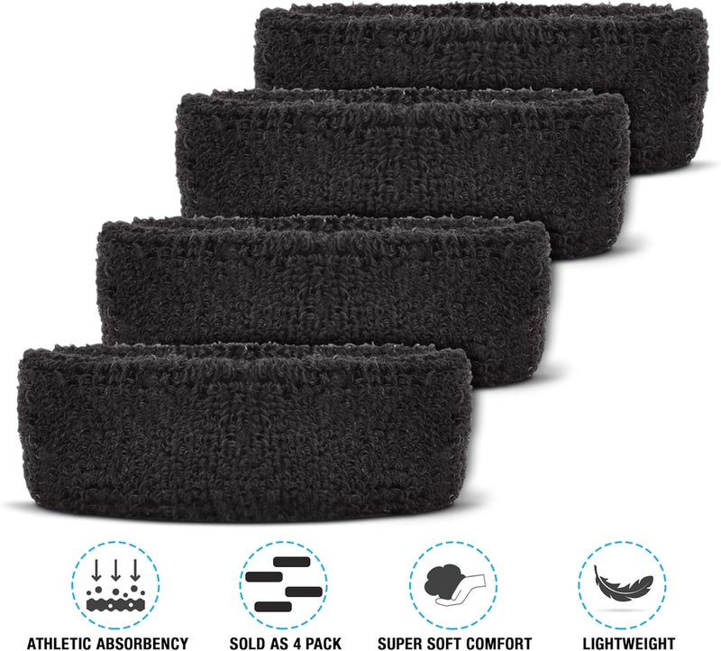 Suddora 1" Bicep Band, Moisture-Wicking Football Arm Bands, Soft & Lightweight Sweatband Armband for Running, Soccer, Baseball, and Workout, Non-Slip Football Accessories, 4 Pack - Image 2