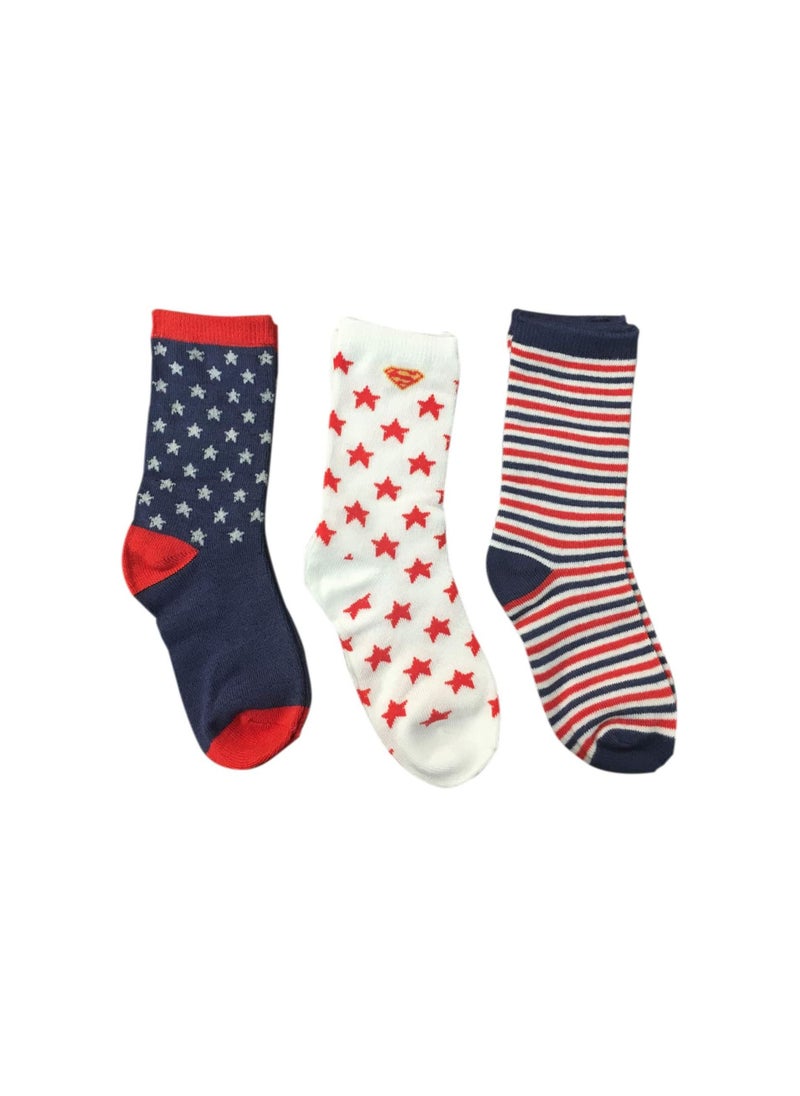 Justice League Superman bamboo cotton sock - printed (pack of 3) - red/blue/white 5-8y  - Image 3