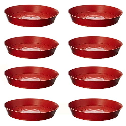 Leafy Tales Plants Bottom Plate, Drip Tray for Plants, Gamla, Terracotta Color| (8-inch, Brown, Set of 8) - Image 1