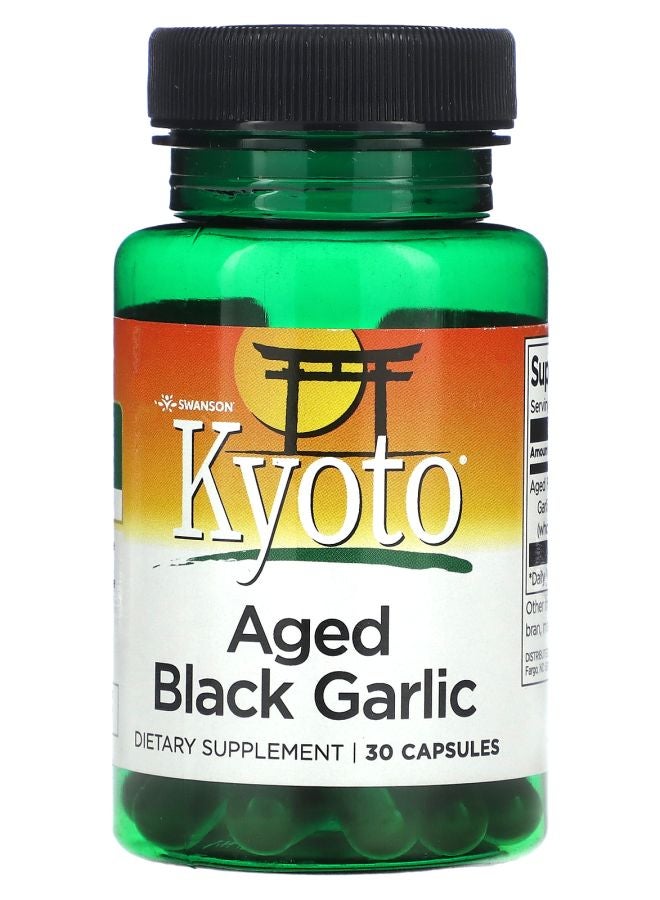 SWANSON Kyoto Aged Black Garlic 30 Capsules (650 mg per Capsule) - Image 1