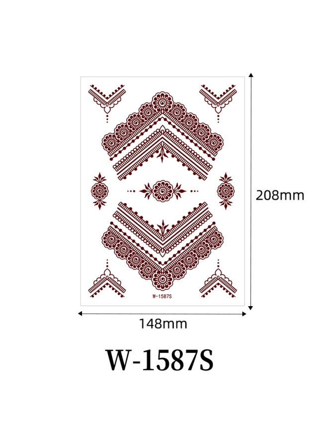 Mehendi Stickers Henna Mehendi stencil Tattoo Sticker for Hands Temporary Waterproof Mehndi Tattoo Body Art for Women & Girls - Image 1