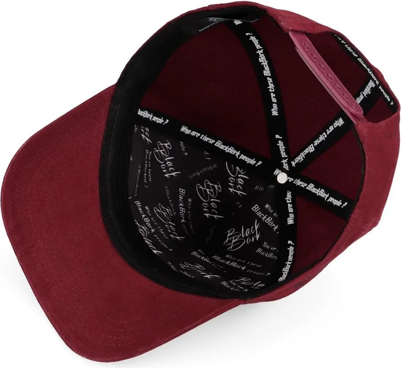 Black Börk V1 Baseball Wake Up - Unisex Claret Red Hat (Cap) with 3 Code Logo