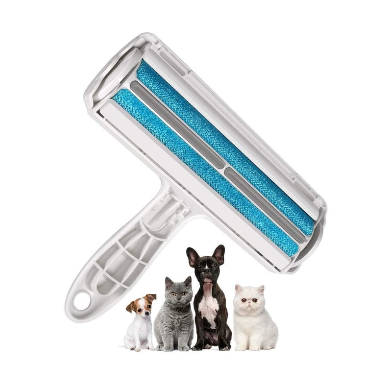 Tonity Reusable Dog Hair Remover Roller Dog Cat and Other Pets Hairs Cleaning Fur Brush Rollers Easy Hair Removal Furniture, Clothes, Sofa, Carpet, Couch, Bedding (Blue- White) - Image 1