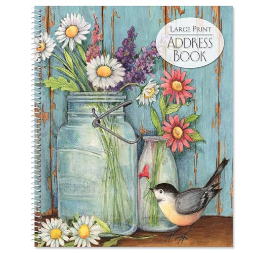Current Jar Large Print Address Book, 56 Pages, Big 7” x 8.5” Spiral Bound, Soft Cover Organizer for Contact Phone Number, Mailing Address, & Email, Easy-to-Read Senior Logbook - Image 2