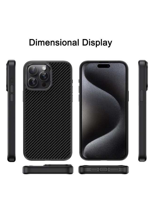 BURAQ For iPhone 13 Pro Max Carbon Fiber Textured Oil Spray PC + TPU Phone Case(Grey) - Image 2