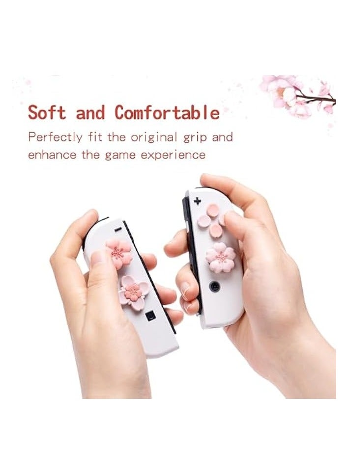 PROMASS Silicone Cross D-Pad Button Caps Set Cute Joystick Cover - ABXY Key Buttons Sticker Compatible with Nintendo Switch/OLED Joy Con - Image 2