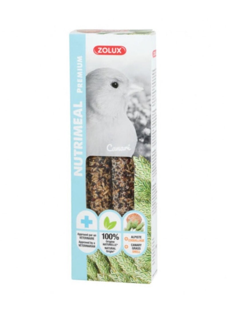 Zolux Nutrimeal Premium Grass Stick And Shells Treats For Canary Bird, 110g