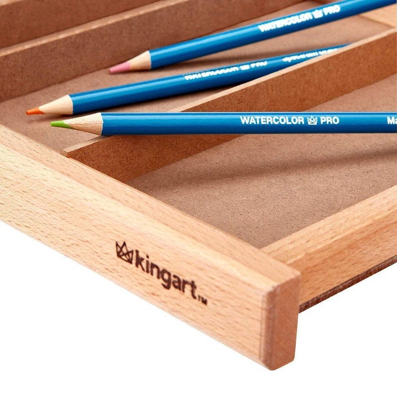 KINGART Wood 6-Drawer Artist SUPPLY STORAGE BOX, 15-3/4â€ W x 10â€ D x 6-1/2â€ H, Natural Finish, Storage for Art Materials including Paint Tubes, Pastels, Pencils, Markers, Brushes and more - Image 2
