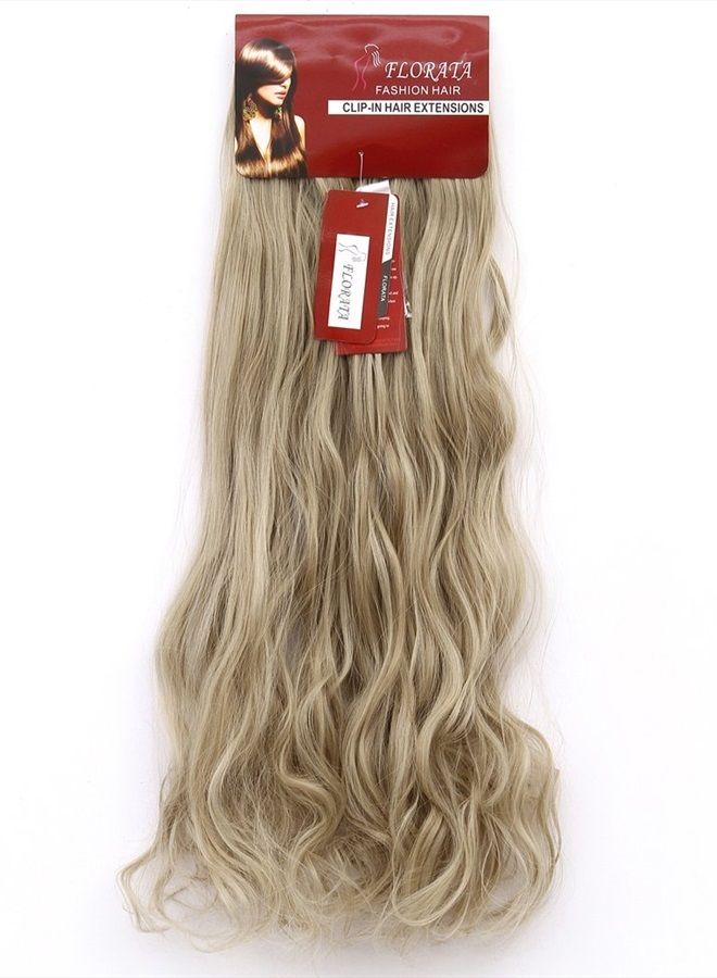 Lelinta 7Pcs Full Head 16 Clips in on Double Weft Hair Extensions, Ash Blonde Mix Bleach Blonde Curly, 24inch 160g - Image 5