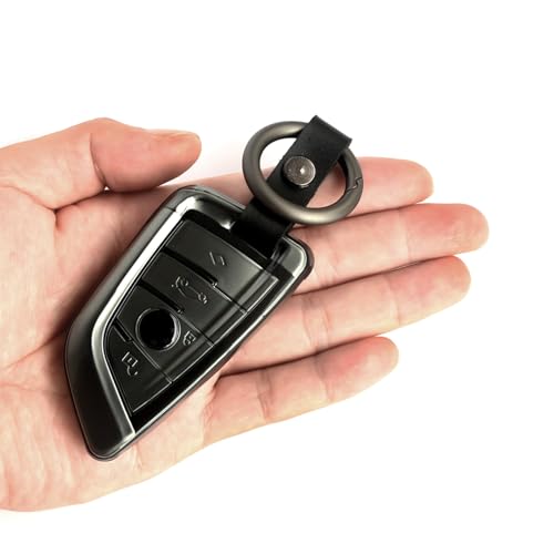 LAGIPA For BMW Key Fob Cover Case Key Chain Holder Protector For BMW X1 X2 X3 X5 X6 X7 1 2 3 5 6 Series Premium Clear TPU Thin Durable Transparent Black - Image 1
