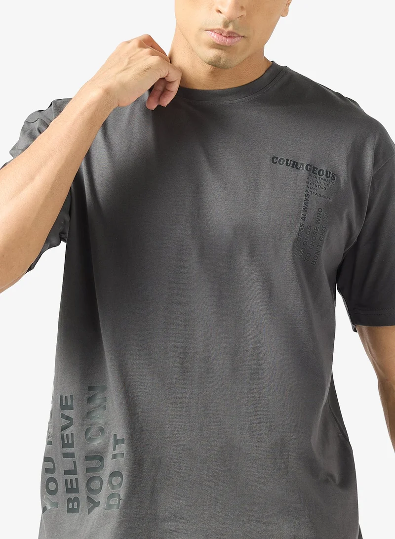 Seventy Five  Oversized Crew Neck T-Shirt for Men | Best Price UAE