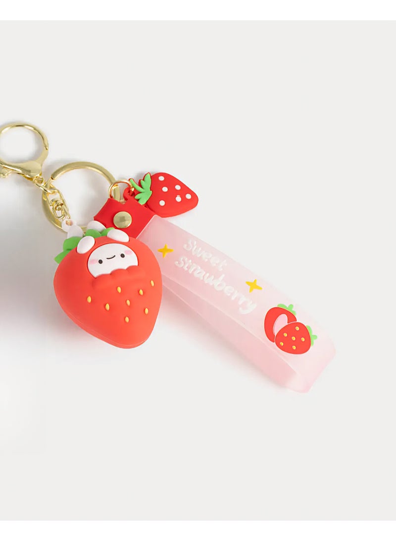 Sweet Strawberry Silicone Keychain 1 Piece ( Shapes May Vary ) - Image 2