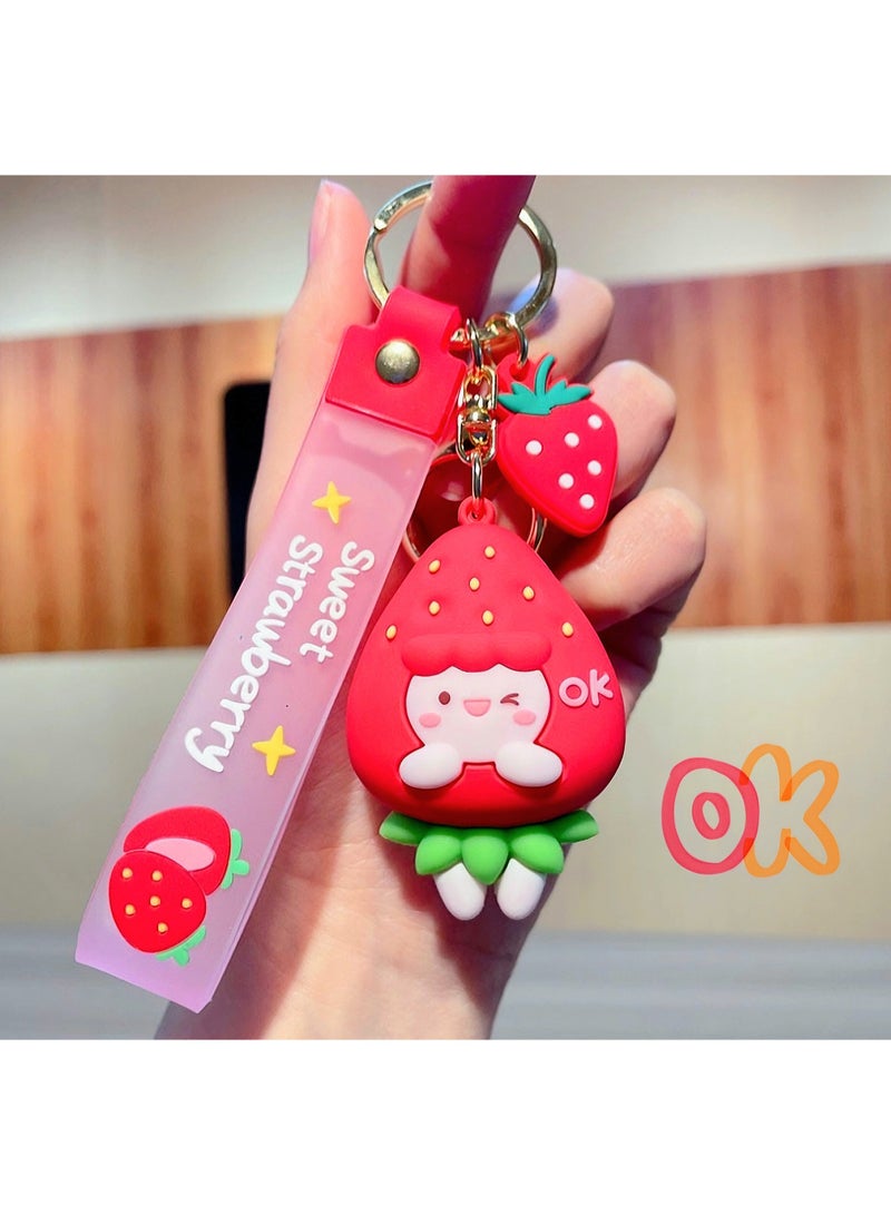 Sweet Strawberry Silicone Keychain 1 Piece ( Shapes May Vary ) - Image 5