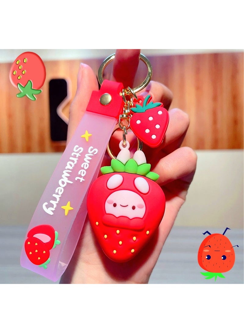 Sweet Strawberry Silicone Keychain 1 Piece ( Shapes May Vary ) - Image 4