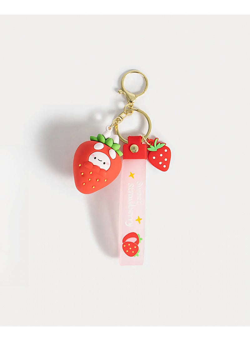 Sweet Strawberry Silicone Keychain 1 Piece ( Shapes May Vary ) - Image 1