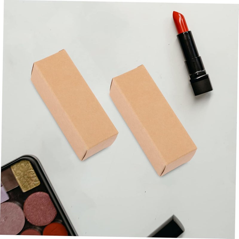 NOLITOY 50pcs Kraft Paper Lipstick Gift Boxes Bulk Lip Balm Packaging for Essential Oils Compact Wrapping Storage Fashionable Makeup Sample Organizer - Image 3
