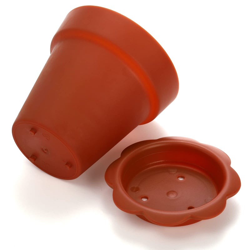 ZEAYEA 50 Pack Dessert Cups With Lids and Spoons, 6.7 oz Plastic Parfait Appetizer Cups, Cute Mini Flowerpot for Ice Cream, Dirt Cake, Fruit Trifles, Pudding, Yogurt, Mousse, Chocolate Dessert - Image 3