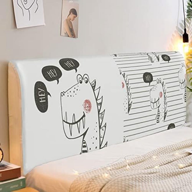 Cute Cover for Bed Headboard,Stretch Bed Headboard Double Bed Dust Cover Headboard Cover Thicken Slipcover for Headboard Decoration,C,70"/180cm - Image 3