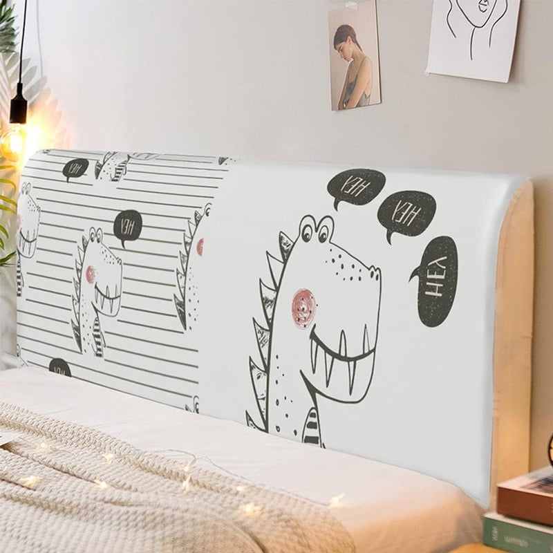 Cute Cover for Bed Headboard,Stretch Bed Headboard Double Bed Dust Cover Headboard Cover Thicken Slipcover for Headboard Decoration,C,70"/180cm - Image 1