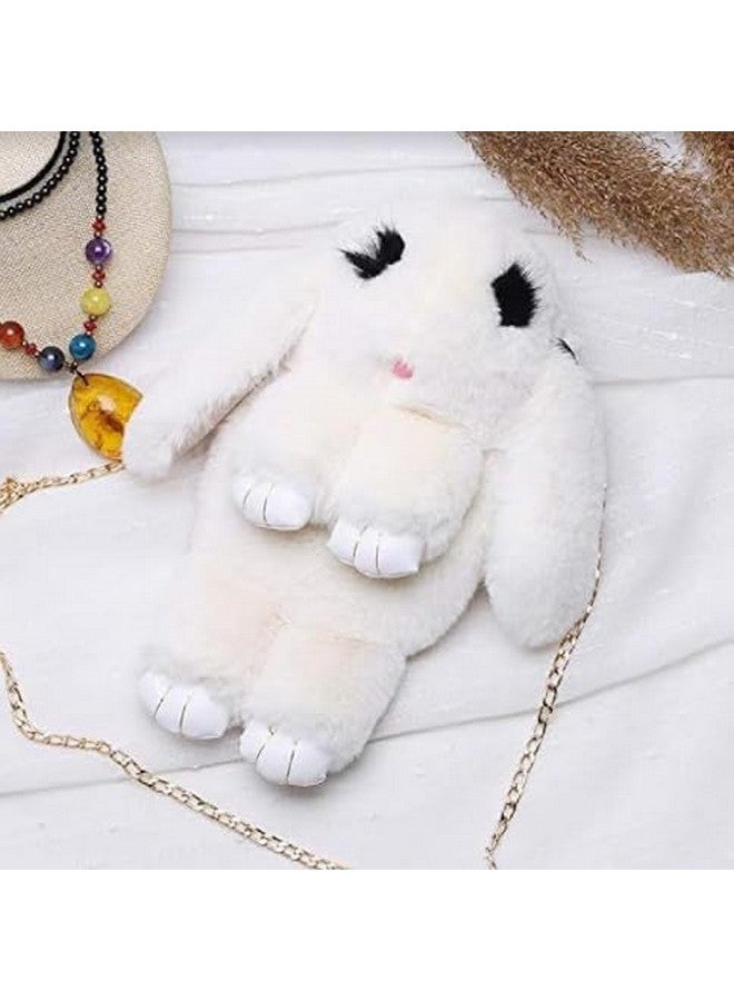 NAPP MALL Cute Bunny Sling Bag Fluffy Sling Bags For Girls Kids Rabit Shaped bags Crossbody Plush Purse with Shoulder Chain handbags for Children (Pack Of 1) Offwhite Color - Image 3