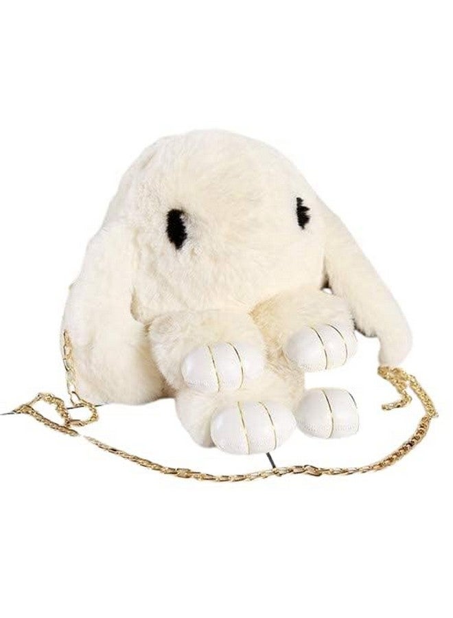 NAPP MALL Cute Bunny Sling Bag Fluffy Sling Bags For Girls Kids Rabit Shaped bags Crossbody Plush Purse with Shoulder Chain handbags for Children (Pack Of 1) Offwhite Color - Image 1