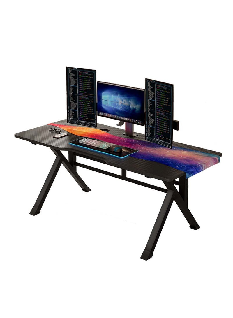 EqiEch 120*60*75cm Carbon Fiber Gaming Table Home Office Desk Ergonomic Design Computer Desk Easy Assemble - Image 1