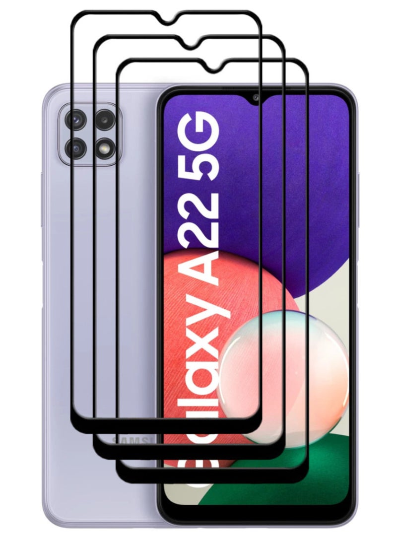 ACLIX 3 Pieces Antistatic ESD Dustproof Premium Quality High Definition Tempered Glass Screen Protector Designed For Samsung Galaxy A22 5G - Image 1