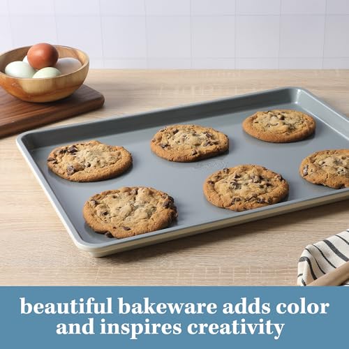 Sur La Table Kitchen Essentials Bake Sale Large 18 X 13 Inch PFA Free Ceramic Nonstick Cookie/Baking Sheet - Linen White - Image 3