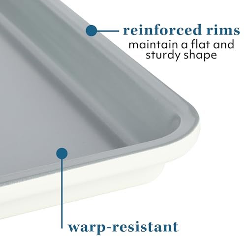 Sur La Table Kitchen Essentials Bake Sale Large 18 X 13 Inch PFA Free Ceramic Nonstick Cookie/Baking Sheet - Linen White - Image 5