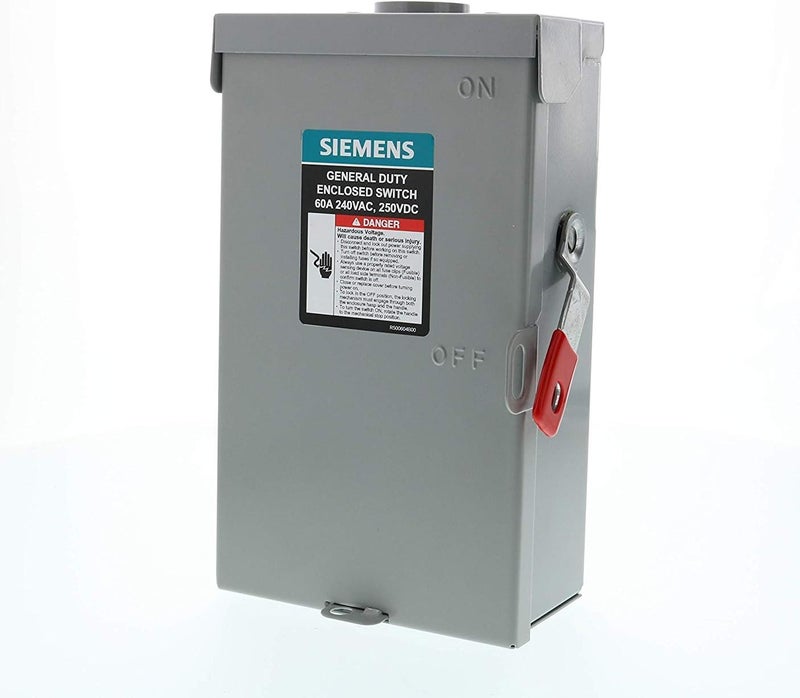 SIEMENS 3P 60A 240V General Duty Safety Switch Outdoor Fusible - Image 1