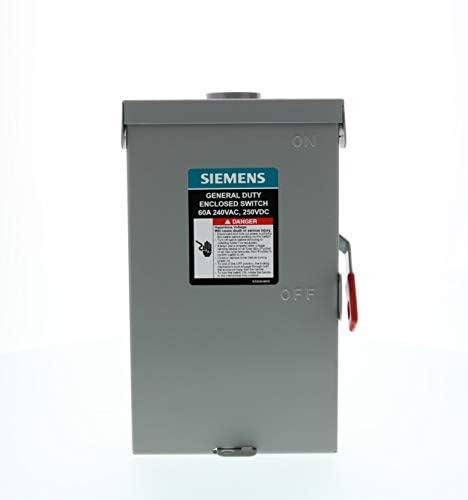 SIEMENS 3P 60A 240V General Duty Safety Switch Outdoor Fusible - Image 2