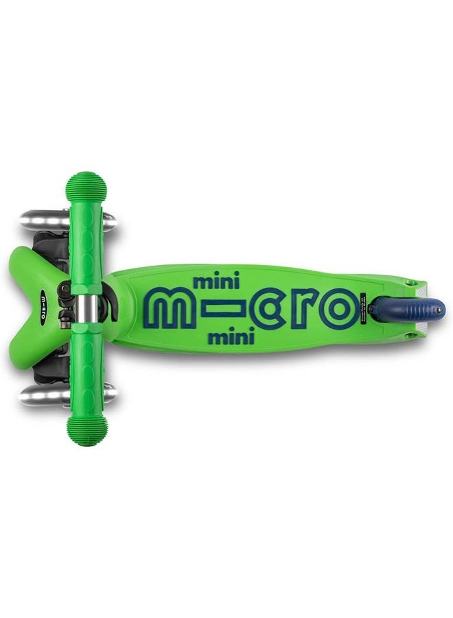 Micro Micro Scooters - Mini Deluxe Green Blue with LED Wheels MMD174 |Adjustable Handlebar |3 Wheels |Max Load 50KG | Scooter for Kids | Kids Scooter | Scooter with LED Wheels | Scooter for Kids 2-5 Years  - Image 2